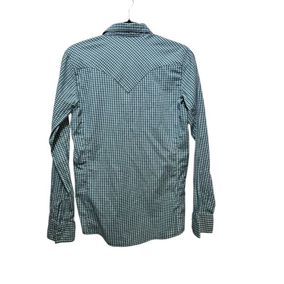 Wrangler Women's Multicolor Check Long Sleeve Snap Front Metallic Shirt Size S - Picture 7 of 8